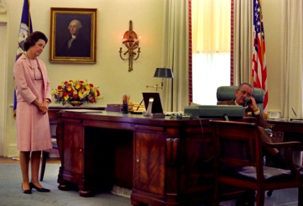 President Johnson on the phone upon RFKs death photo