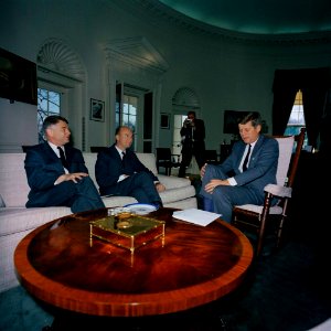President John F. Kennedy with Ambassador of Venezuela, Dr. Enrique Tejera-París 03