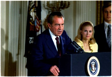 President Richard Nixon's farewell to his cabinet and members of the White House staff photo