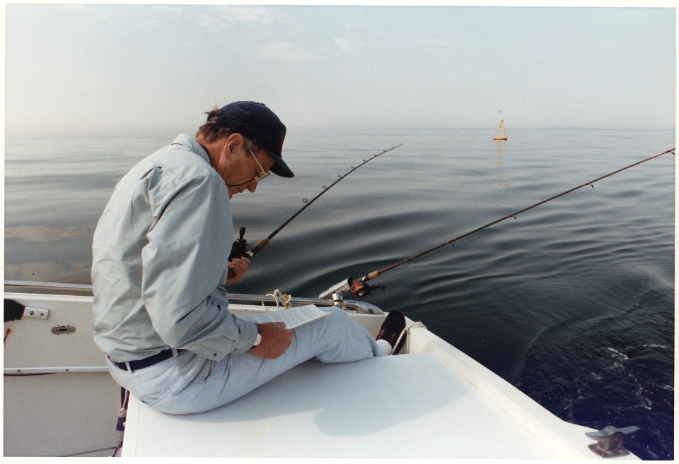 President Bush fishes in Kennebunkport, Maine - NARA - 186419