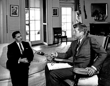 President John F. Kennedy with Ambassador of Afghanistan, Dr. Abdul Majid