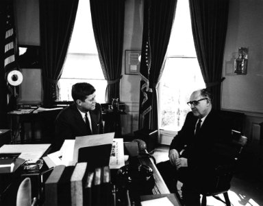President John F. Kennedy with Governor Frank B. Morrison of Nebraska photo