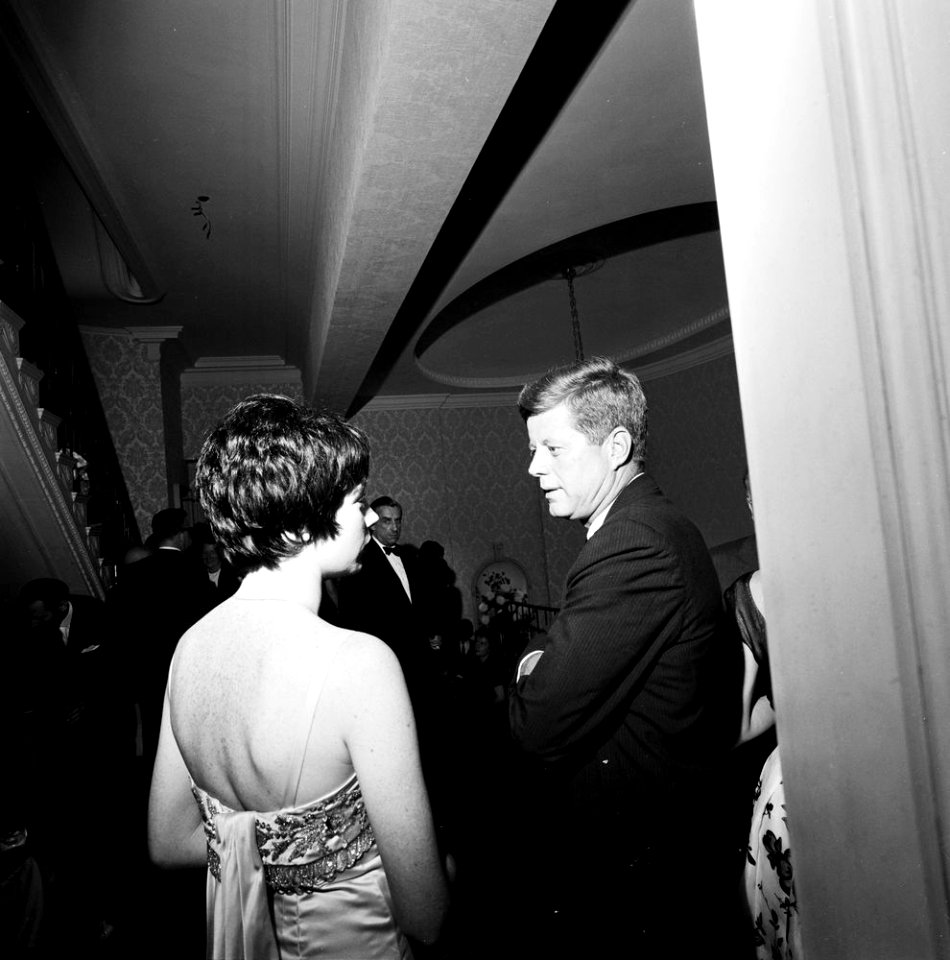 President John F. Kennedy with Entertainer, Shirley MacLaine, at Private Reception in New York City JFKWHP-ST-A47-22-62