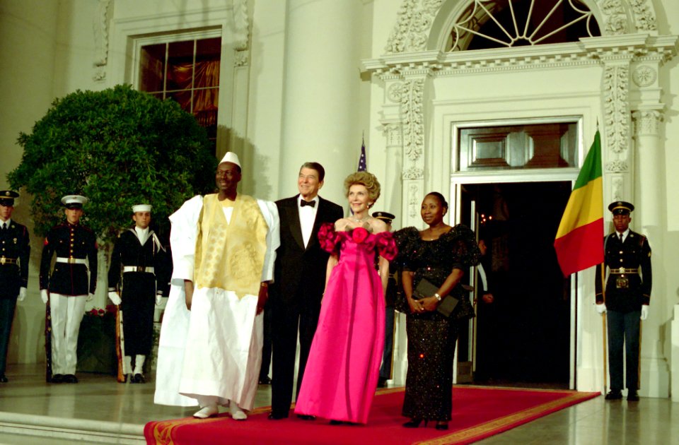 President Ronald Reagan and Nancy Reagan with Moussa Traoré