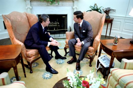 President Ronald Reagan and Prince Charles photo