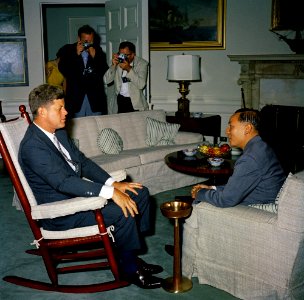 President John F. Kennedy with Nguyễn Đình Thuận, Vietnamese Secretary of State in Charge of Security Coordination (01) photo