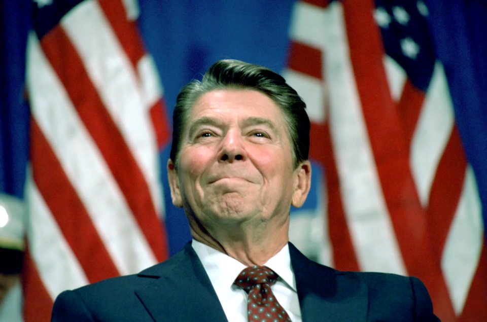 President Ronald Reagan attends a Virginia Republican Party Fundraising Rally