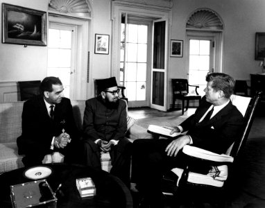 President John F. Kennedy with Speaker of the National Assembly of Pakistan, Moulvi Tamizuddin Khan