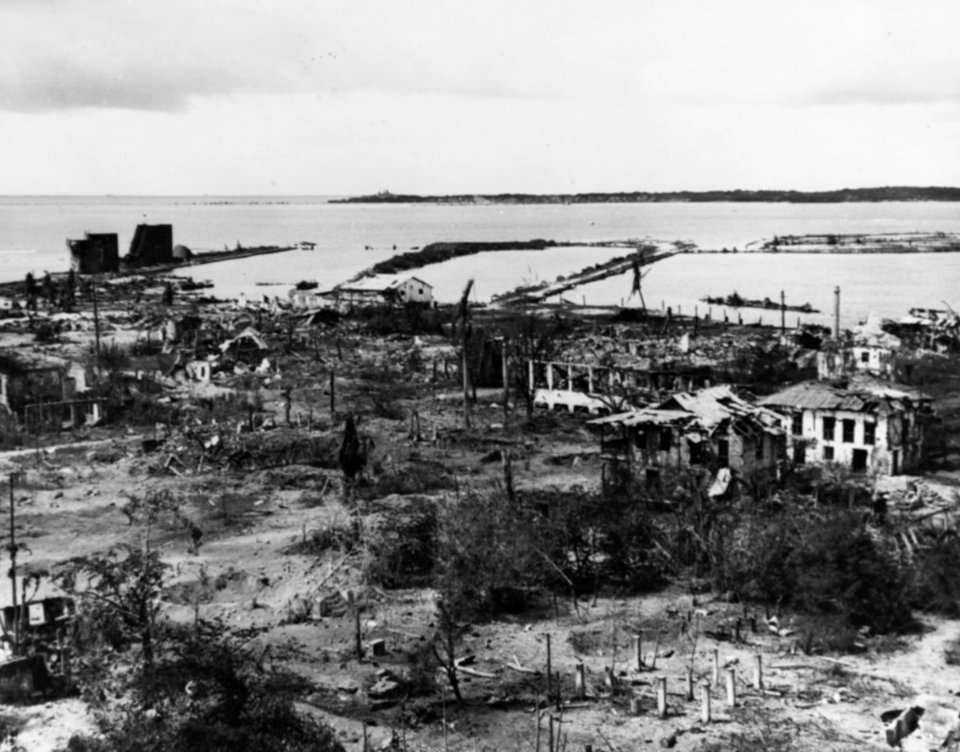 Ruins of Sumay, Guam in 1944 (cropped)