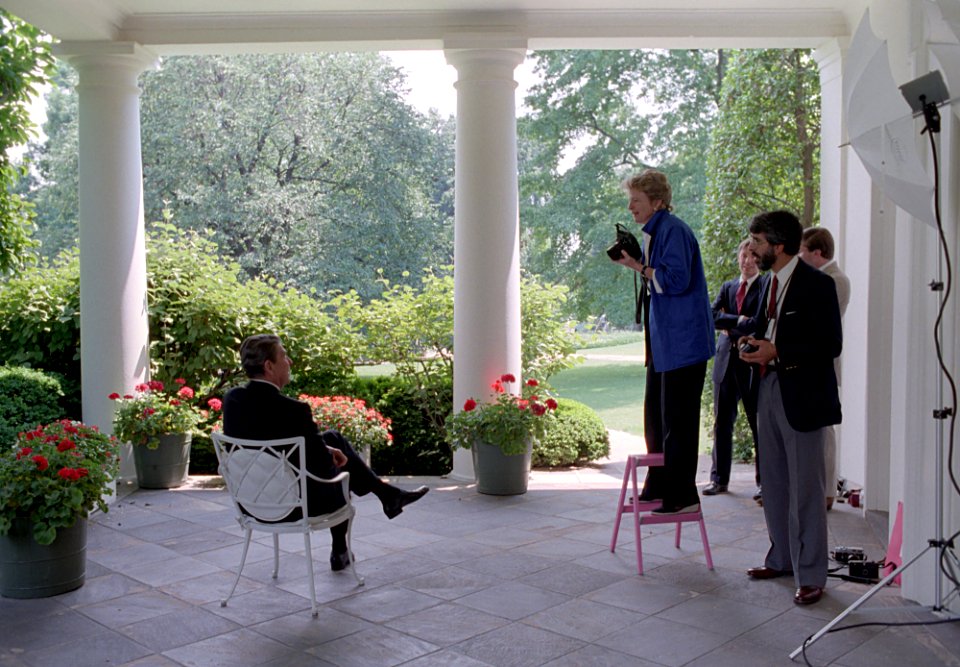 President Ronald Reagan during a photo opportunity photo