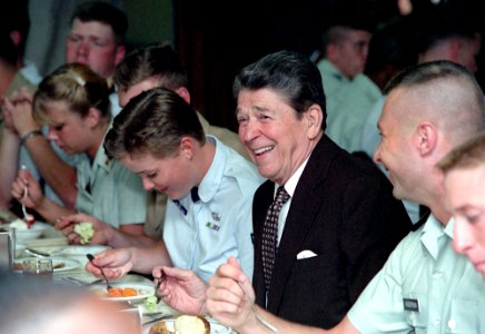 President Ronald Reagan during a visit to Fort Myer in Arlington, Virginia for Armed Forces Day photo