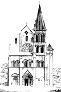Saint-Leu-d'Esserent (60), église prieurale, élévation de la façade au XVIIIe siècle