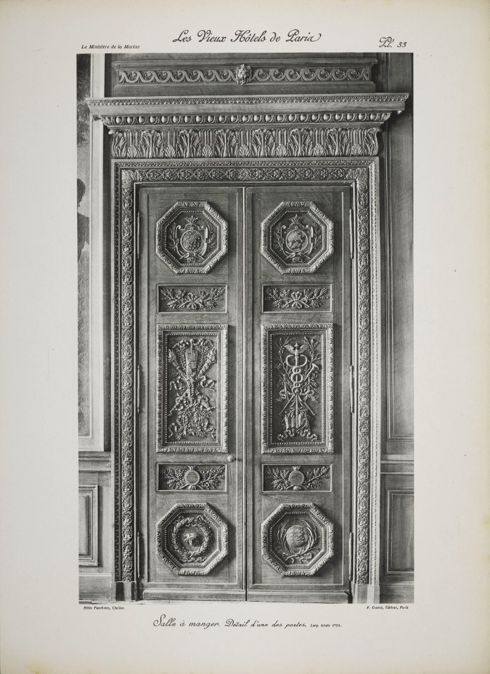 Salle à manger. Détail d'une des portes (jlpw15 0759)