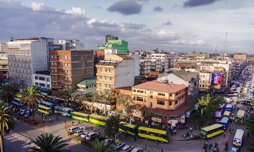 Crowded africa city photo