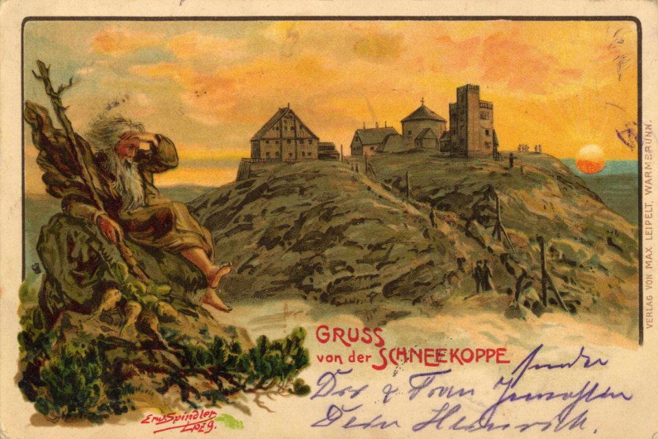 Schneekoppe (Berg), Schlesien - Rübezahl; Aussichtsgelände (Zeno Ansichtskarten)