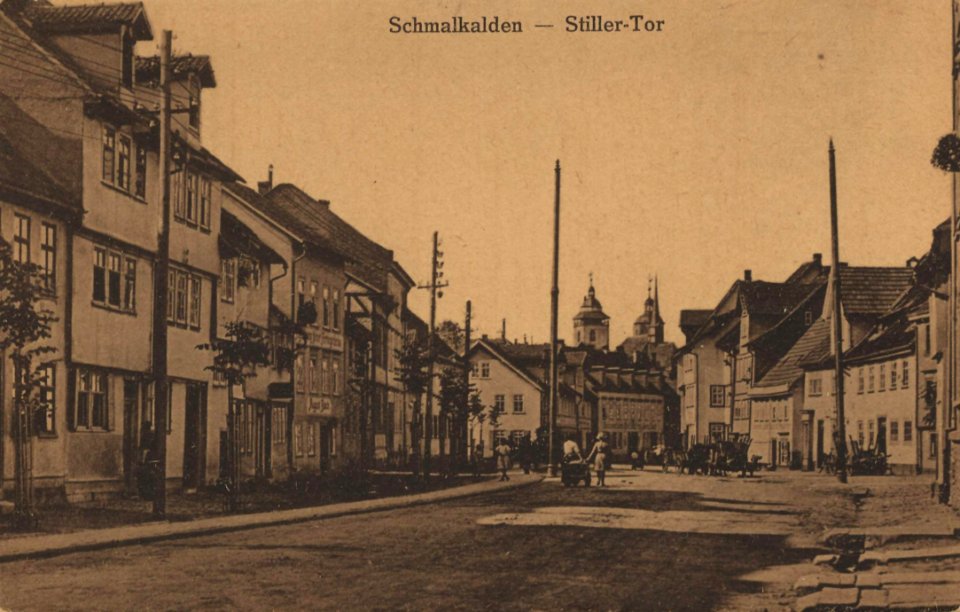 Schmalkalden, Thüringen - Straße mit Stillertor (Zeno Ansichtskarten)