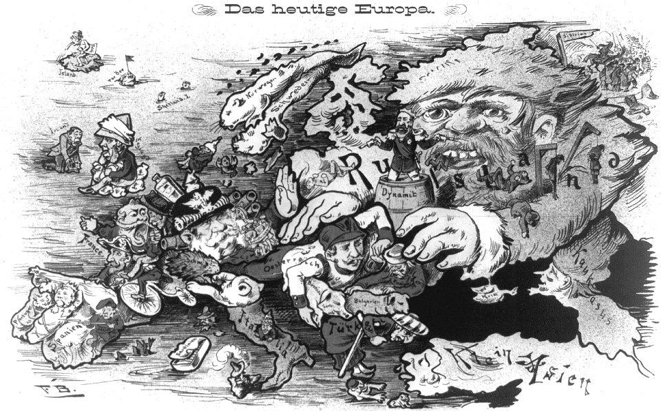Satirical Map of Europe, 1887