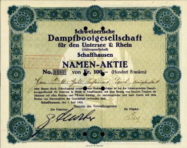 Schweizerische Dampfbootgesellschaft 1922