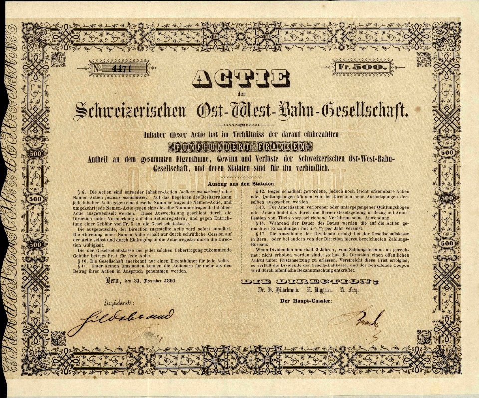 Schweizerische Ost-West-Bahn-Gesellschaft 1860