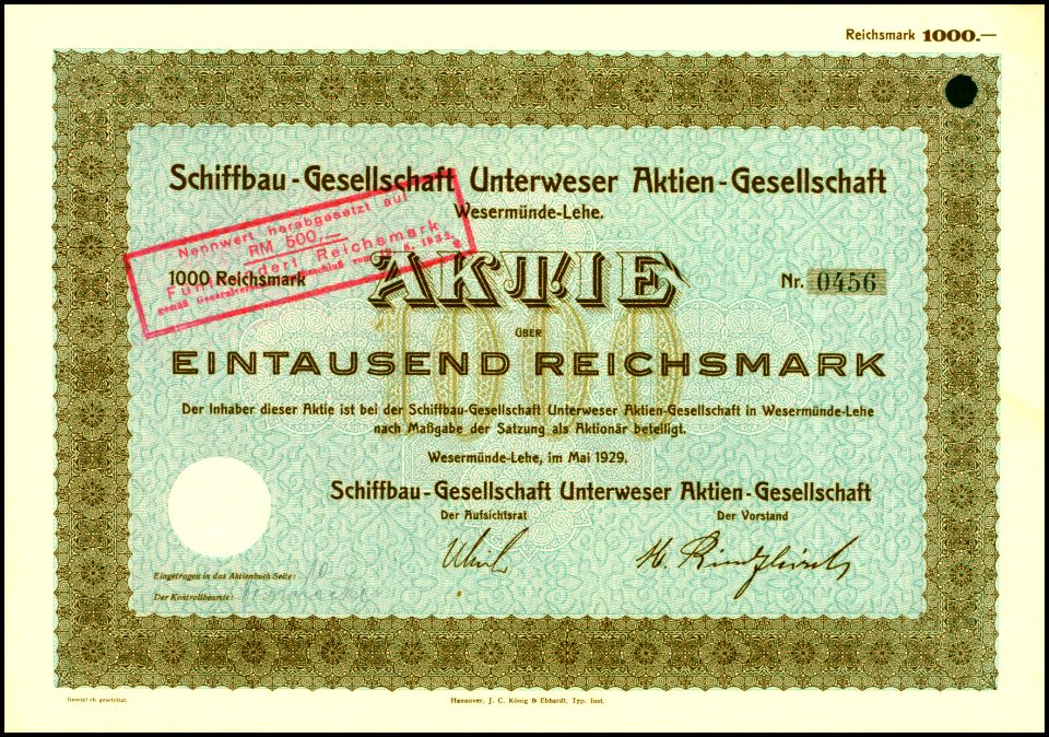 Schiffbau-Gesellschaft Unterweser 1929 photo