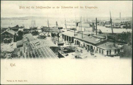 Schiffswerft von Stocks & Kolbe an der Schwentinemündung in Wellingdorf (Kiel 28.193)
