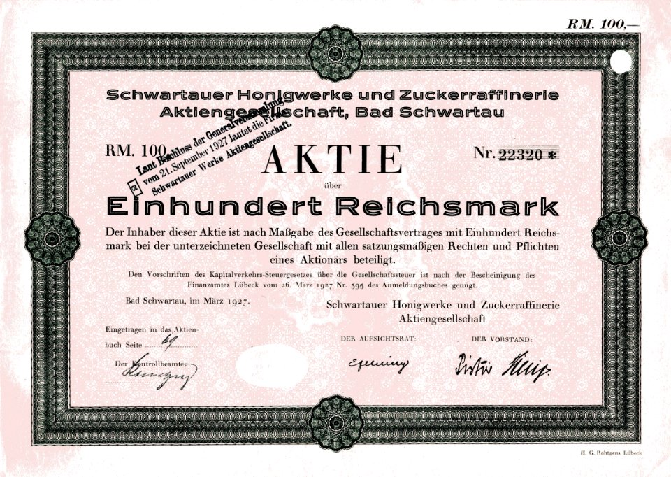 Schwartauer Honigwerke und Zuckerraffinerie AG 1927