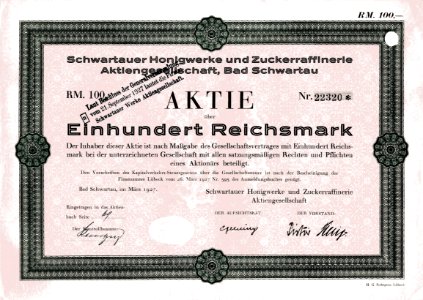 Schwartauer Honigwerke und Zuckerraffinerie AG 1927