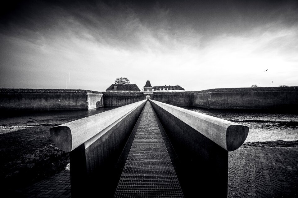Pathway bridge river