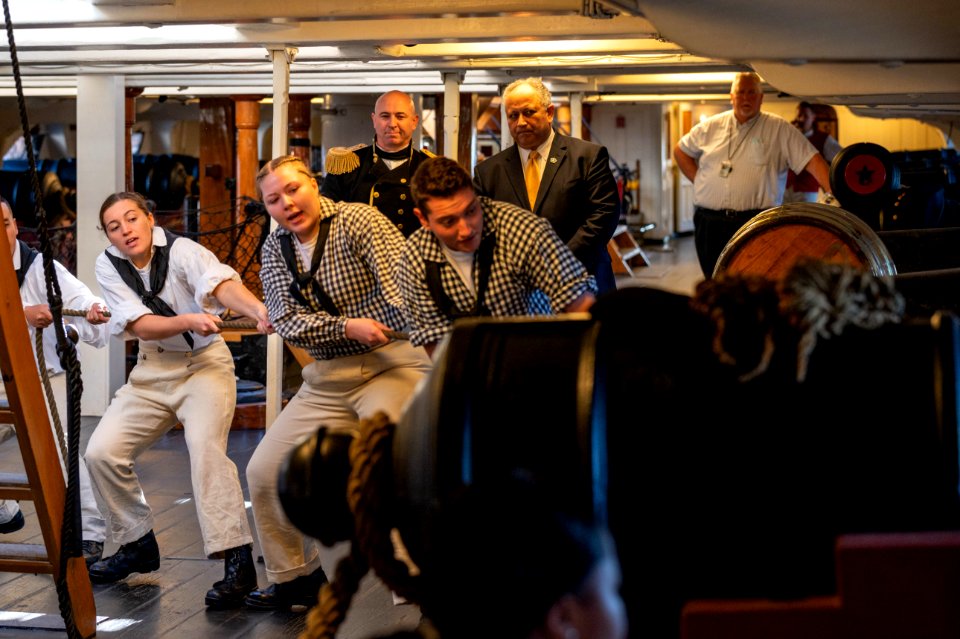 SECNAV Del Toro Visits USS Constitution 211013-N-SR275-1242