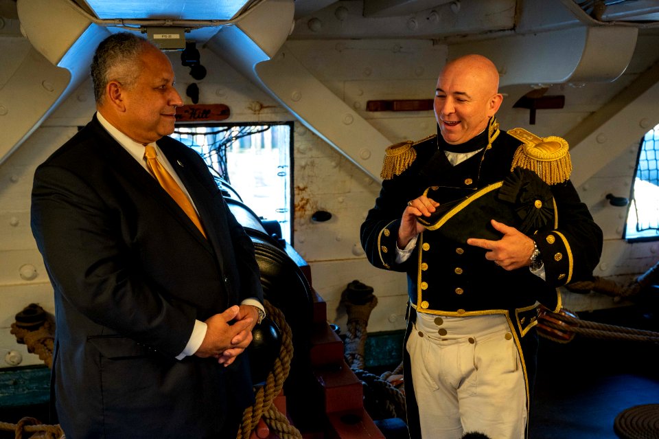 SECNAV Del Toro Visits USS Constitution 211013-N-SR275-1050