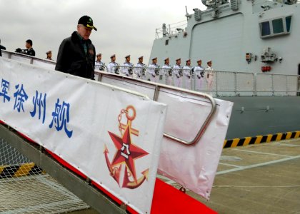SECNAV departs a Chinese ship. (8232067043)