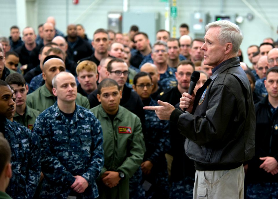 SECNAV speaks aboard Naval Air Station Whidbey Island. (8456179234)