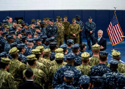 SECNAV speaks to Sailors and Marines in Korea. (8497234769)