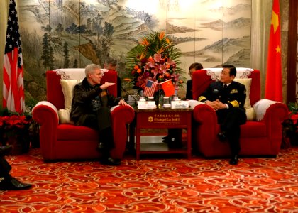 SECNAV speaks with a Chinese Rear Adm. (8232067327) photo