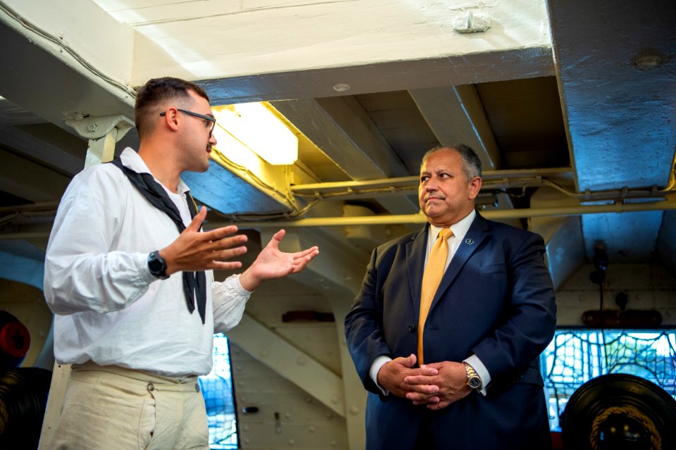 SECNAV Visits USS Constitution 211013-N-CI012-0006