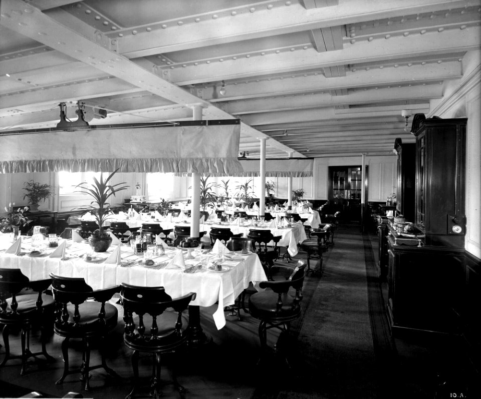 Second Class Dining Saloon on the 'Orama' (1911) RMG G10670