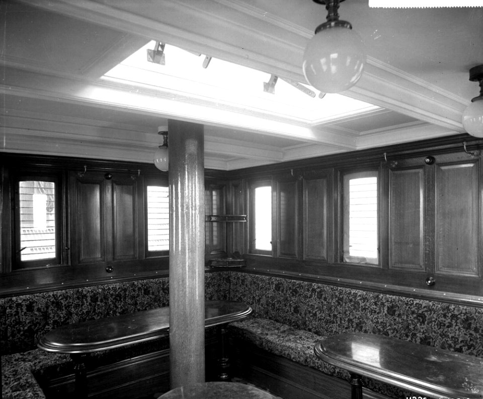 Second Class Smoking Room on the 'Rome' (1881) RMG G10509