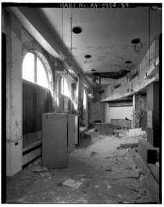 Second floor; view north-east, lunch cafe - North Philadelphia Station