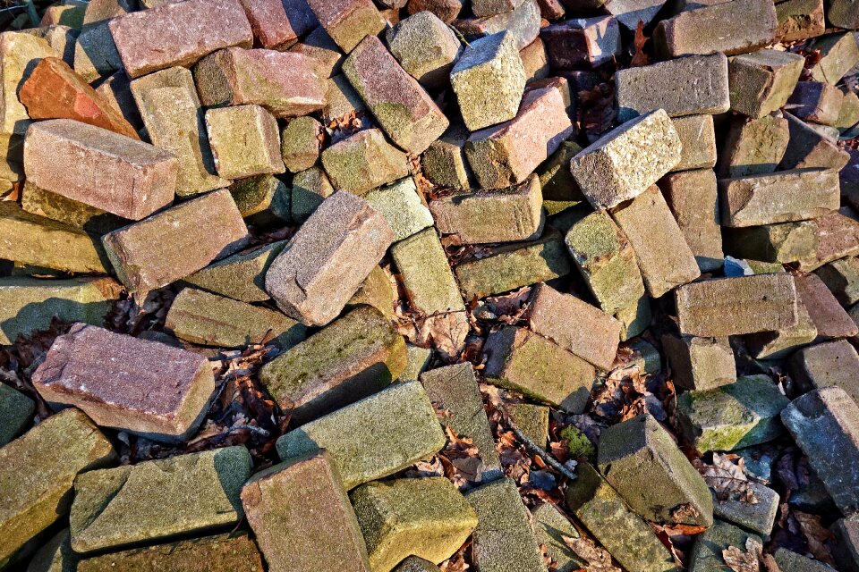 Material pile of bricks building material