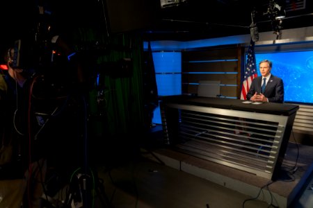 Secretary Blinken Interviews on PBS with Judy Woodruff photo