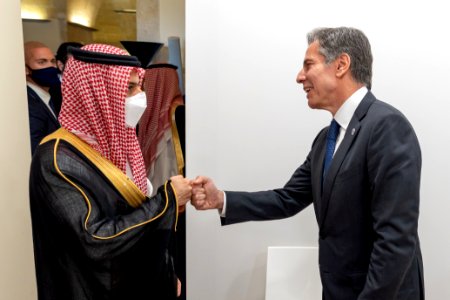 Secretary Blinken with Foreign Minister Bin Farhan
