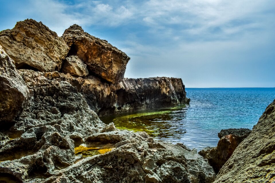 Seashore rocky coast landscape