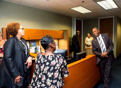 Secretary Carson with HUD and FEMA Staff at Houston Disaster Recovery Center (36607515934)
