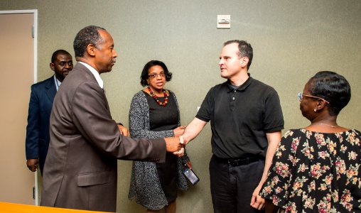 Secretary Carson with HUD and FEMA Staff at Houston Disaster Recovery Center (36607516064)