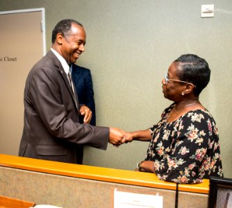 Secretary Carson with HUD and FEMA Staff at Houston Disaster Recovery Center (36607515034)