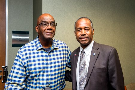 Secretary Carson with HUD and FEMA Staff at Houston Disaster Recovery Center (37060916390)