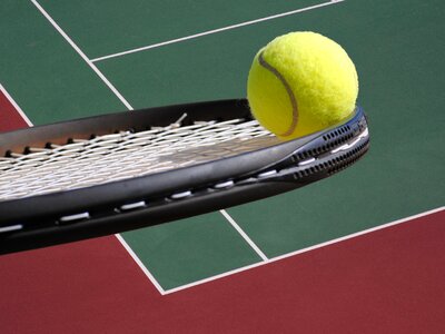 Court tennis ball tennis racket photo
