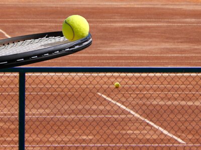 Court racquet tennis ball photo
