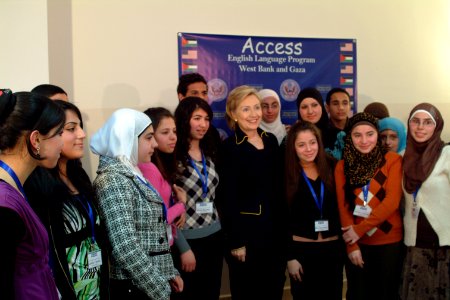 Secretary Clinton Attends Amideast Event