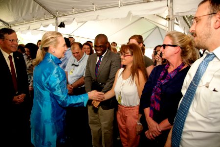 Secretary Clinton Meets With Embassy Yerevan Staff and Families photo